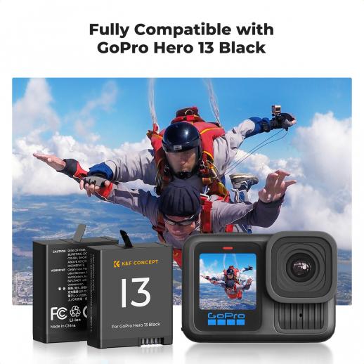 K&F Concept Hero 13 Battery, 3-Pack Enduro Hero13 Batteries and Upgraded Fast Charger Compatible with GoPro Hero 13 Black Camera K&F Concept Hero 13 Battery, 3-Pack Enduro Hero13 Batteries and Upgraded Fast Charger Compatible with GoPro Hero 13 Black Camera